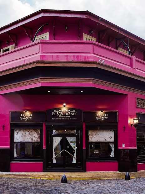 El Querandí Tango Show building exterior in Buenos Aires, Argentina.