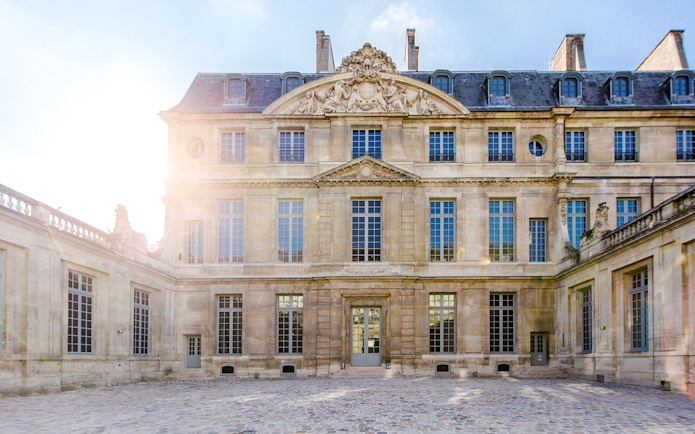 Facade of the Picasso Museum in Paris, France, showcasing its classic architecture.