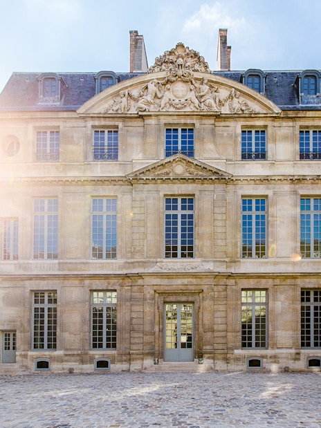 Facade of the Picasso Museum in Paris, France, showcasing its classic architecture.