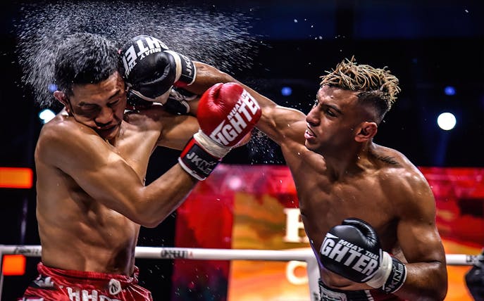Muay Thai fighters in action at Bangla Boxing Stadium, Phuket.