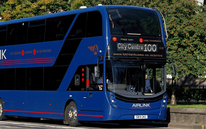 Edinburgh Airport Express bus for city center transfer.