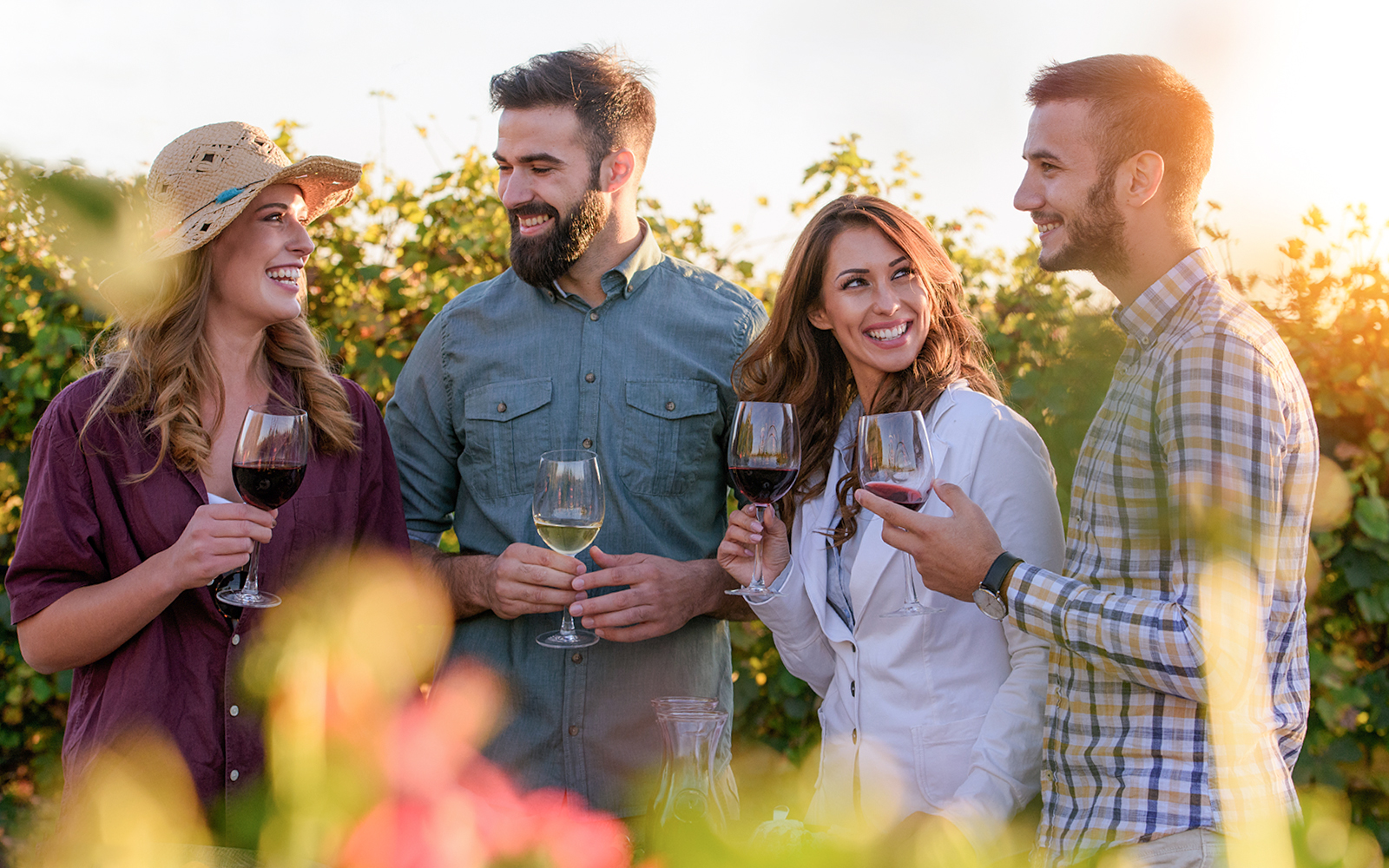 People on a wine-tasting tour in Tuscany