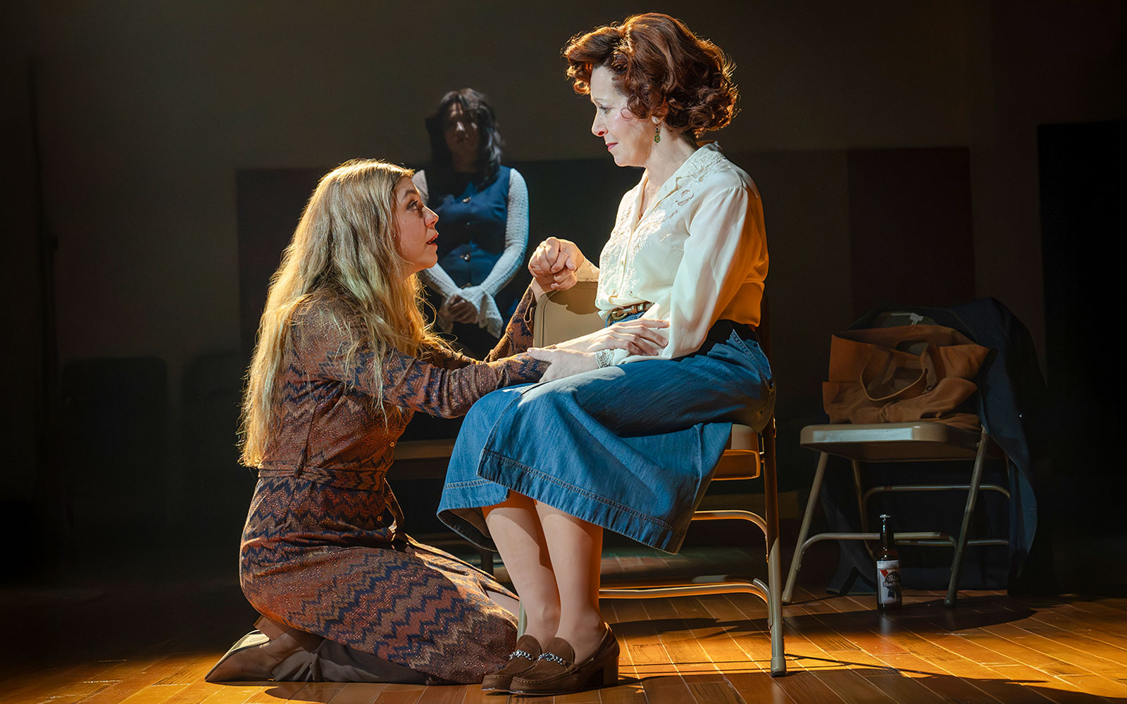 Two actors in an emotional scene during the Liberation Broadway show performance.