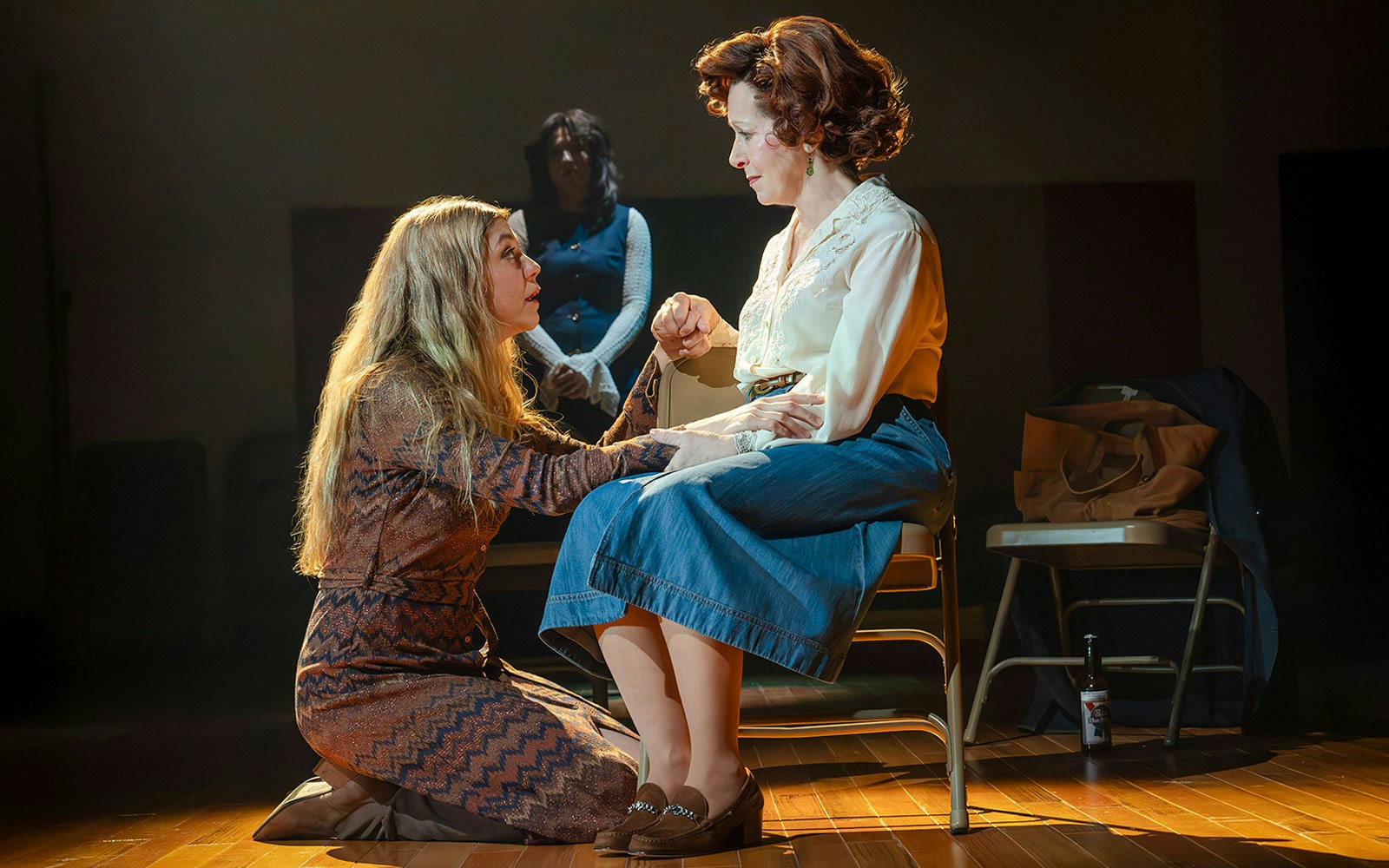 Two actors in an emotional scene during the Liberation Broadway show performance.