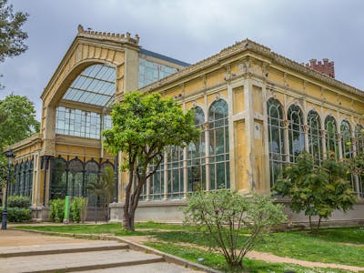 Parc de la Ciutadella fountain with sculptures in Barcelona, Spain.