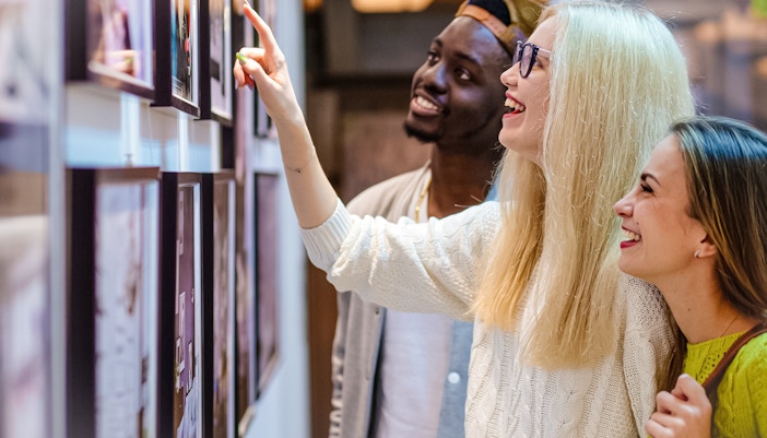 People enjoying Modern Art Exhibit