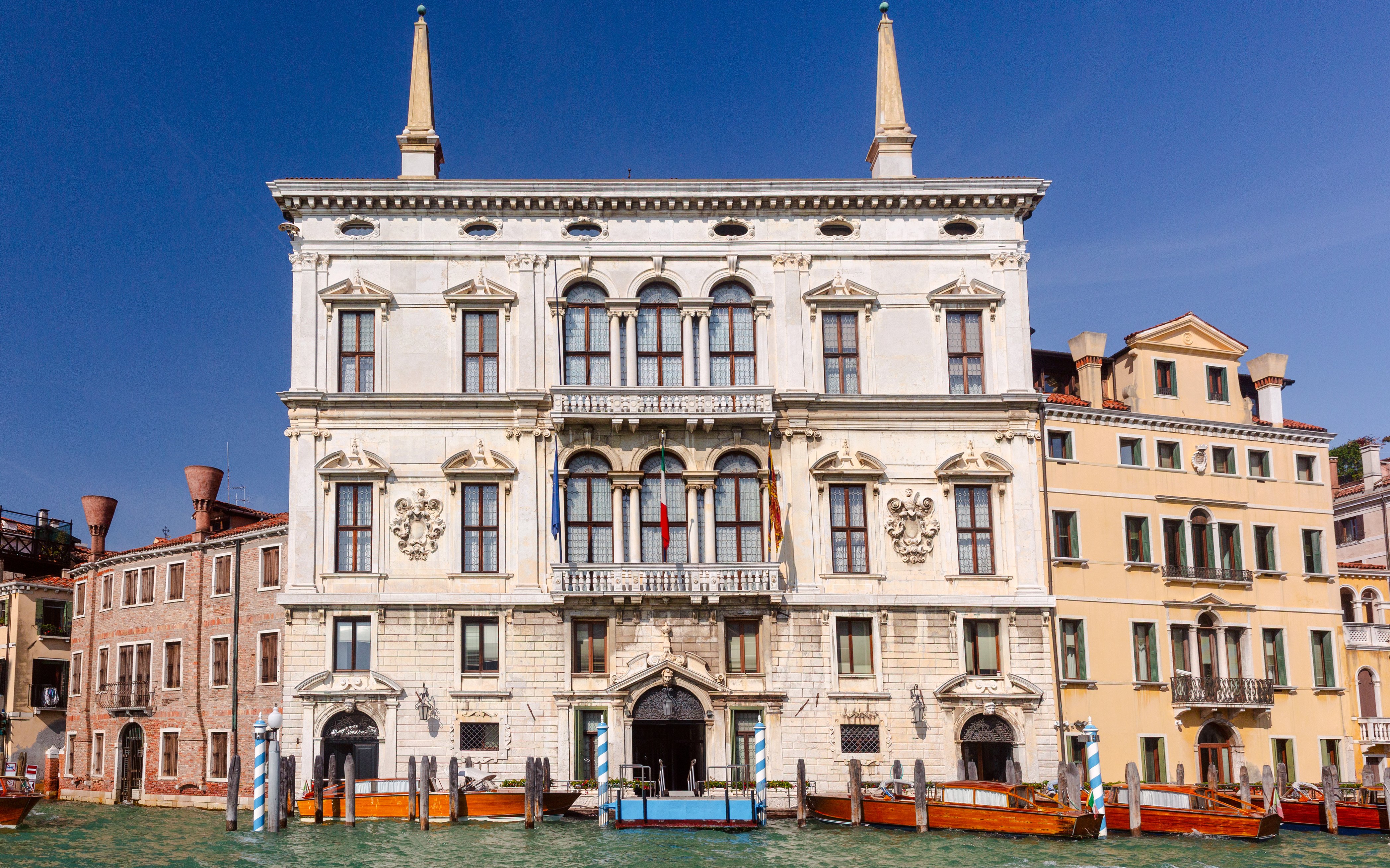 Renaissance facade of Ca' Pesaro on the Grand Canal, Venice, Italy.