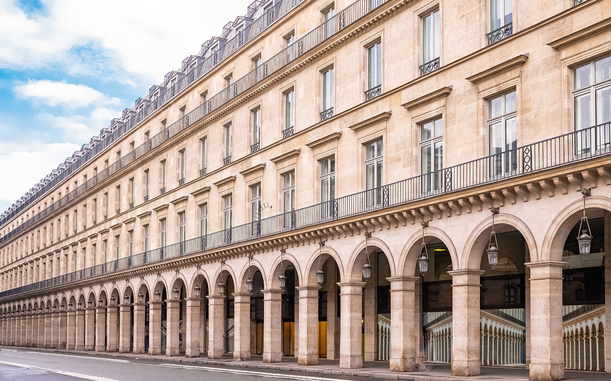 Facade of Palais Royal, Paris, featured in Emily in Paris tour.