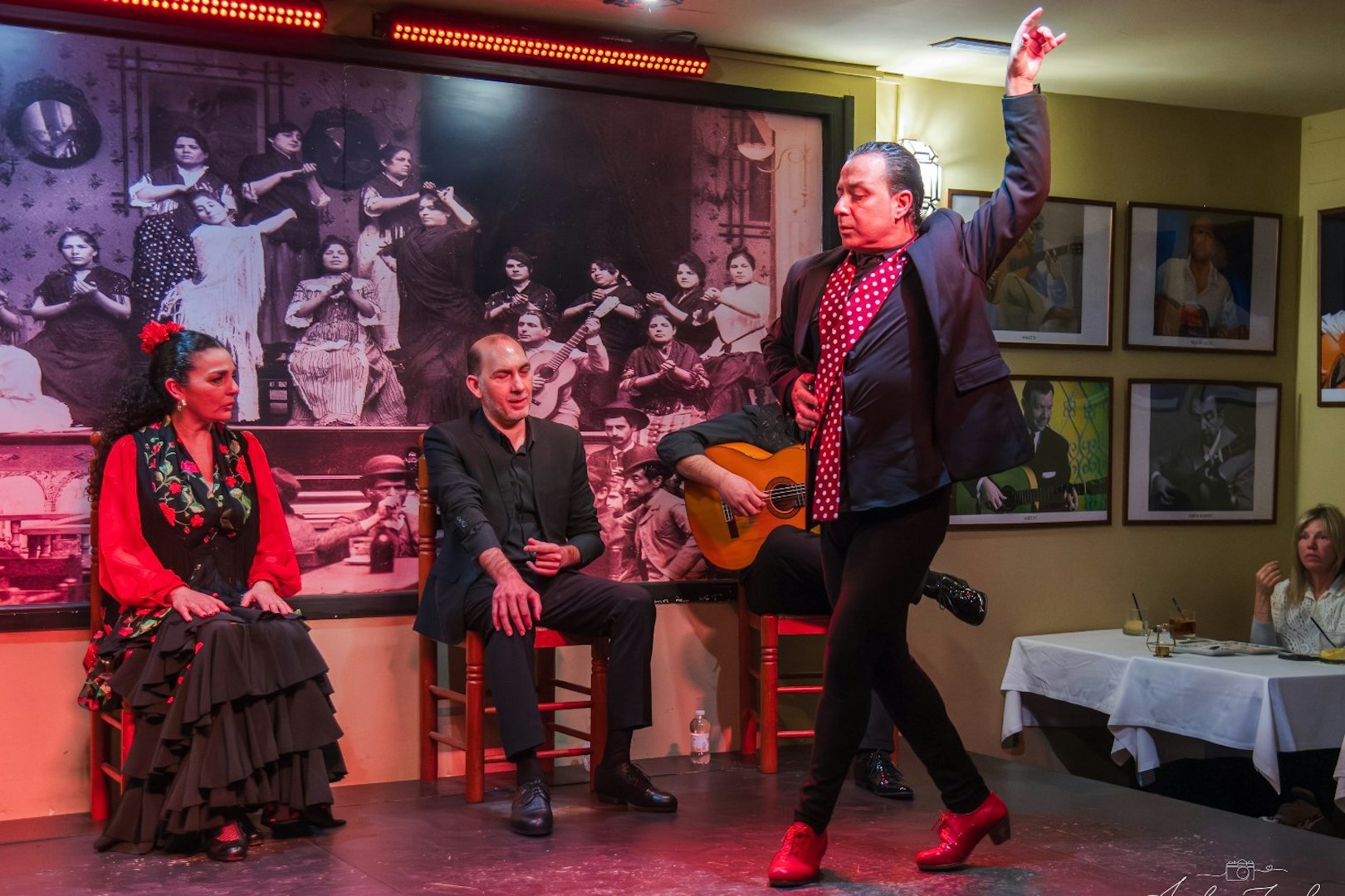 Flamenco dancers performing at Tablao La Cantaora, Seville.