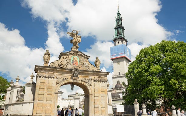 Jasna Gora Monastery entrance with Black Madonna icon, Czestochowa, Poland.