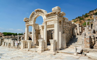 Temple of Hadrian ruins in Ephesus Ancient City, Selçuk, Turkey.