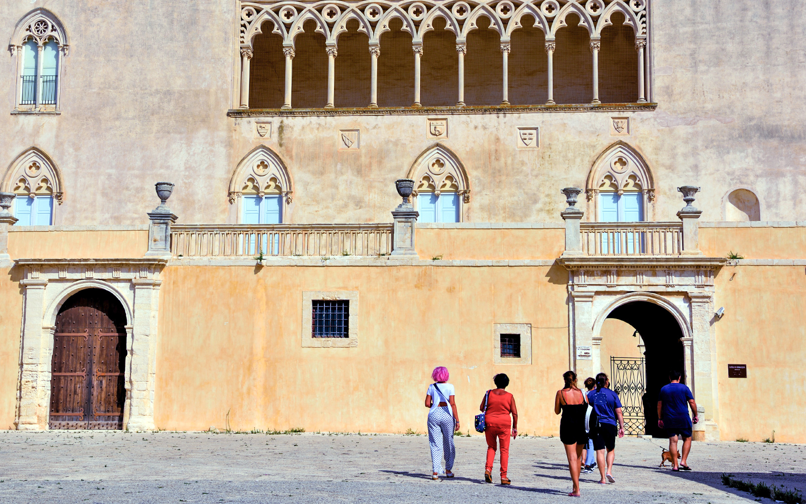 Tourists at Castle of Donnafugata, Ragusa