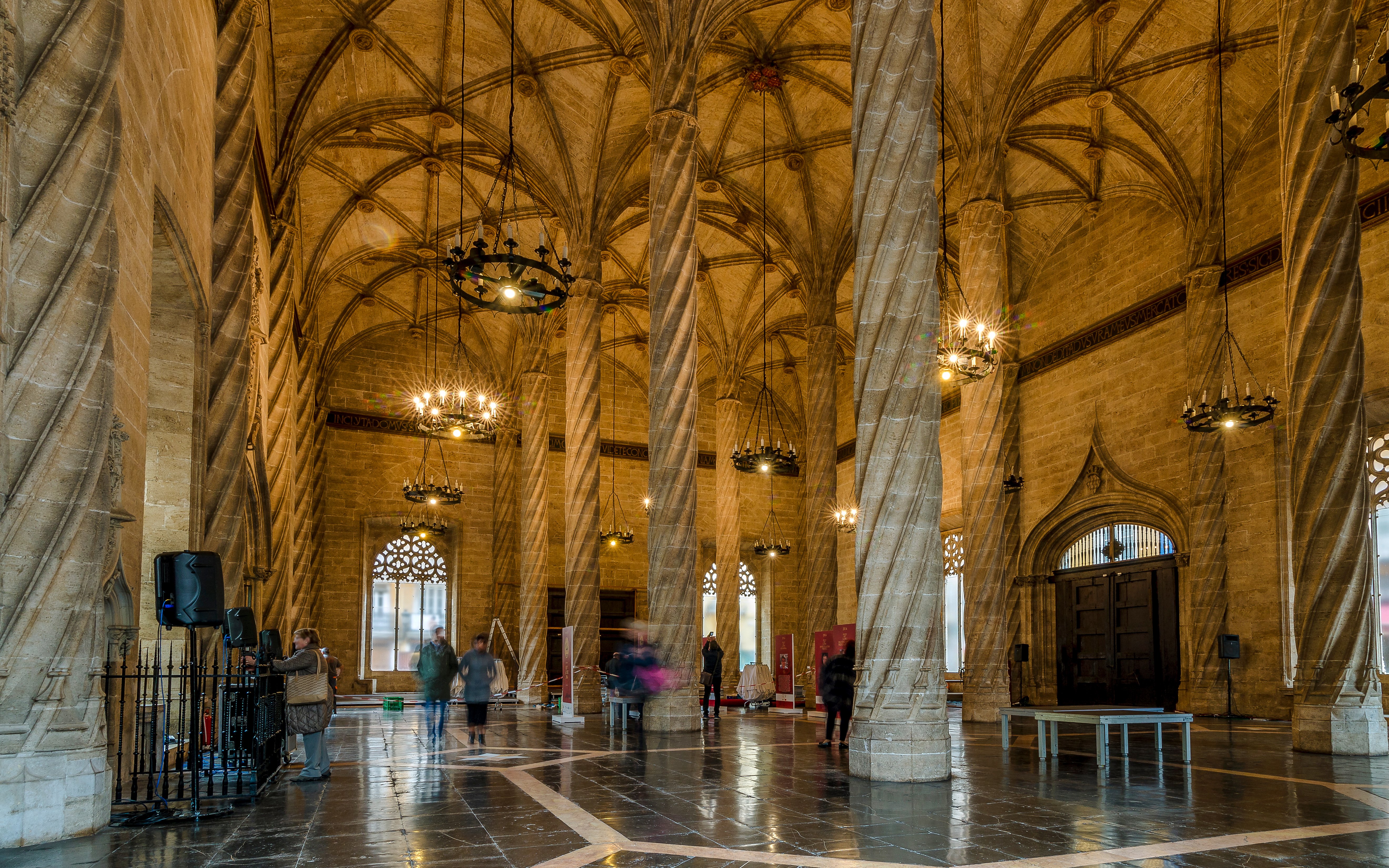 Interior of the famous Lonja de la Seda, Valencia