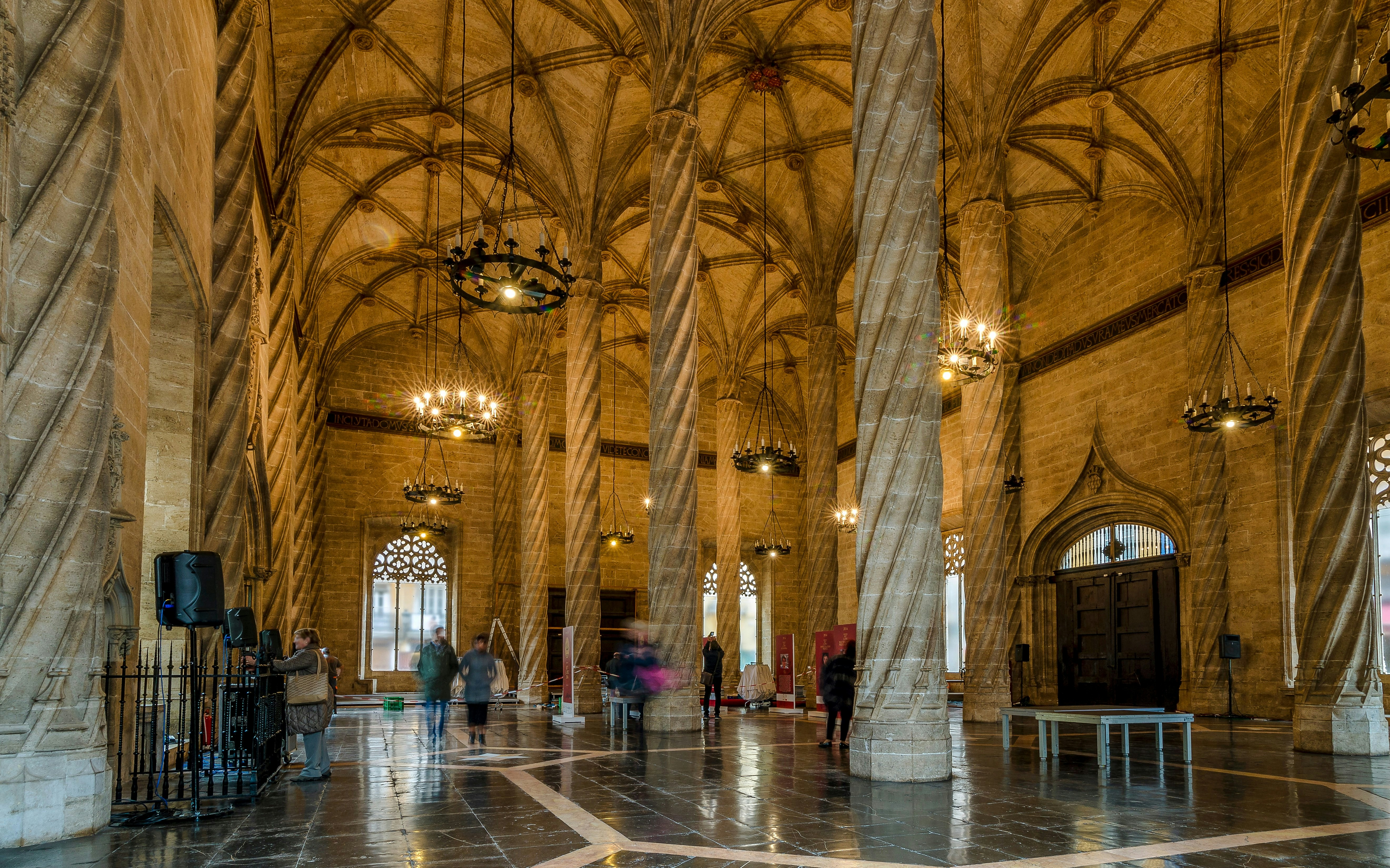 Interior of the famous Lonja de la Seda, Valencia