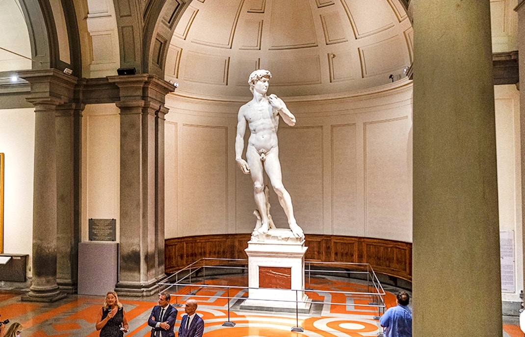 Michelangelo's David statue at Florence's Accademia Gallery.