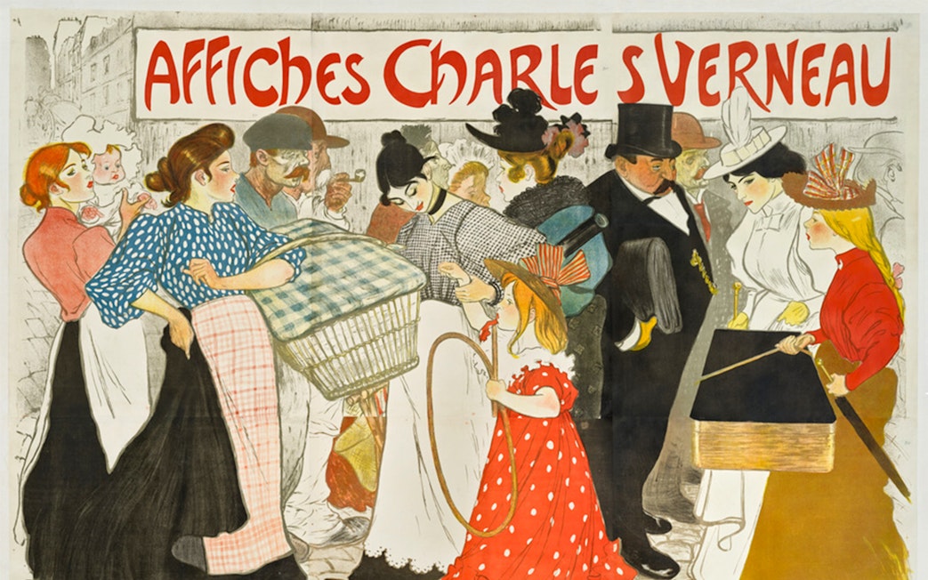 Street scene illustration from the Art is in the Street exhibit at Orsay Museum.