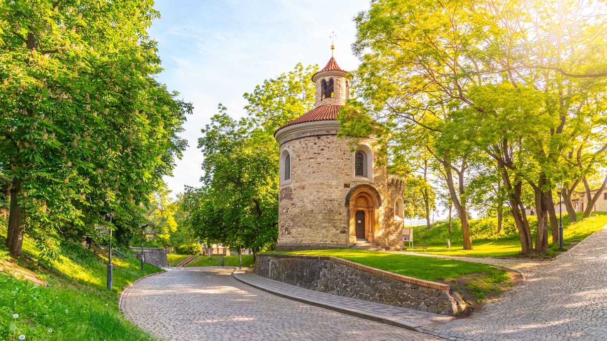 old image of the rotunda of st. martin at vysehrad