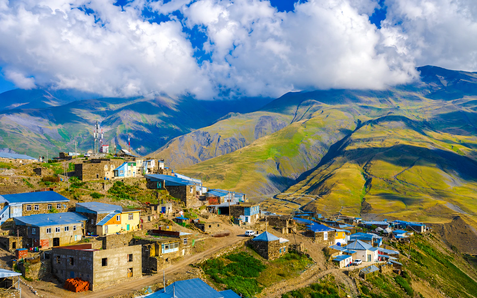 From Baku: Khinalig Village, Candy Cane Mountains, Pink Lake & Eagle Peak Tour
