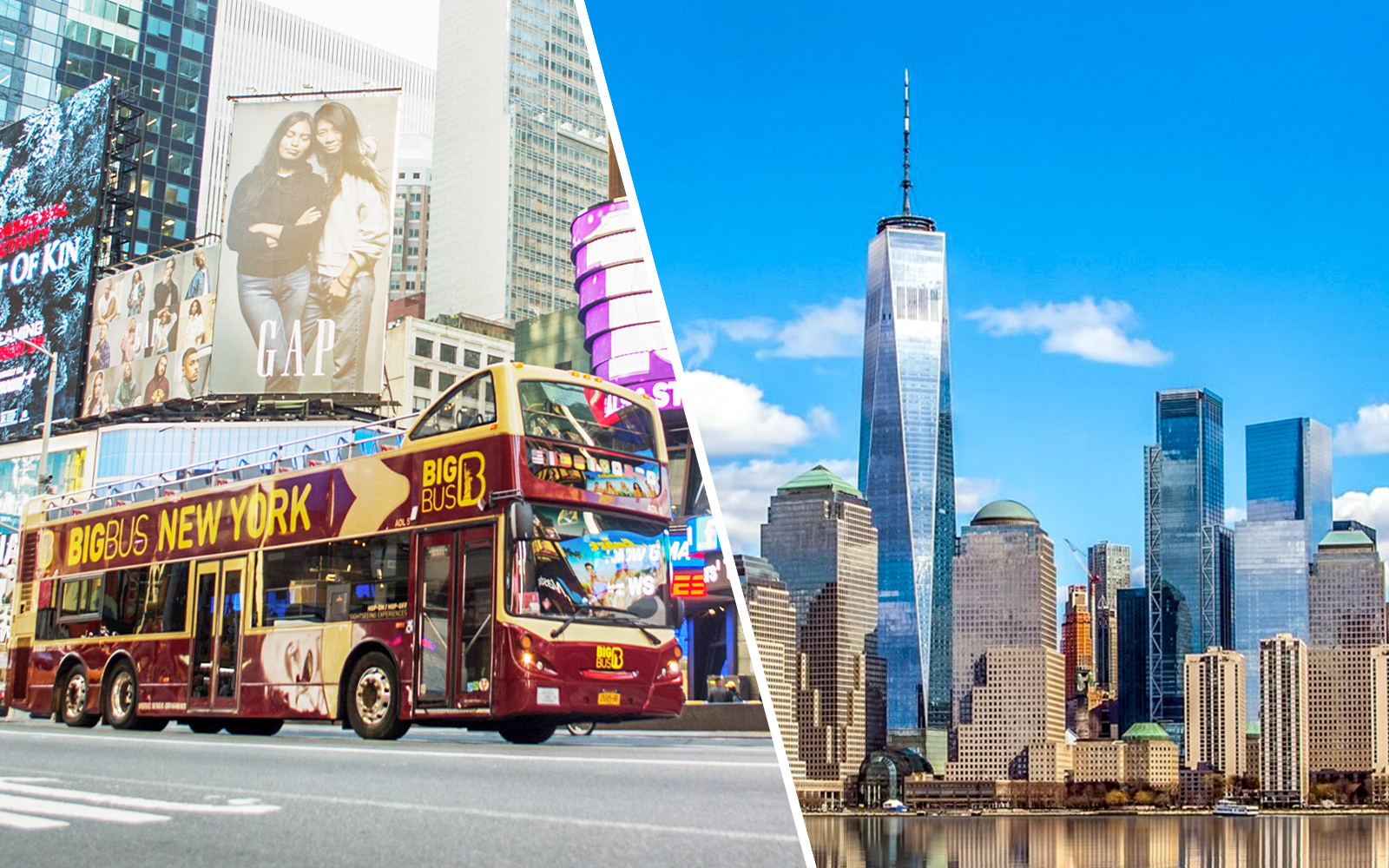 Combo (Save 21%): New York City Hop-On Hop-Off Bus Tour + Downtown & Statue of Liberty Cruise Tickets