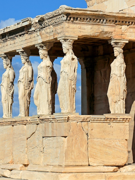 Porch of the Caryatids at the Temple of Erechtheion, Athens.