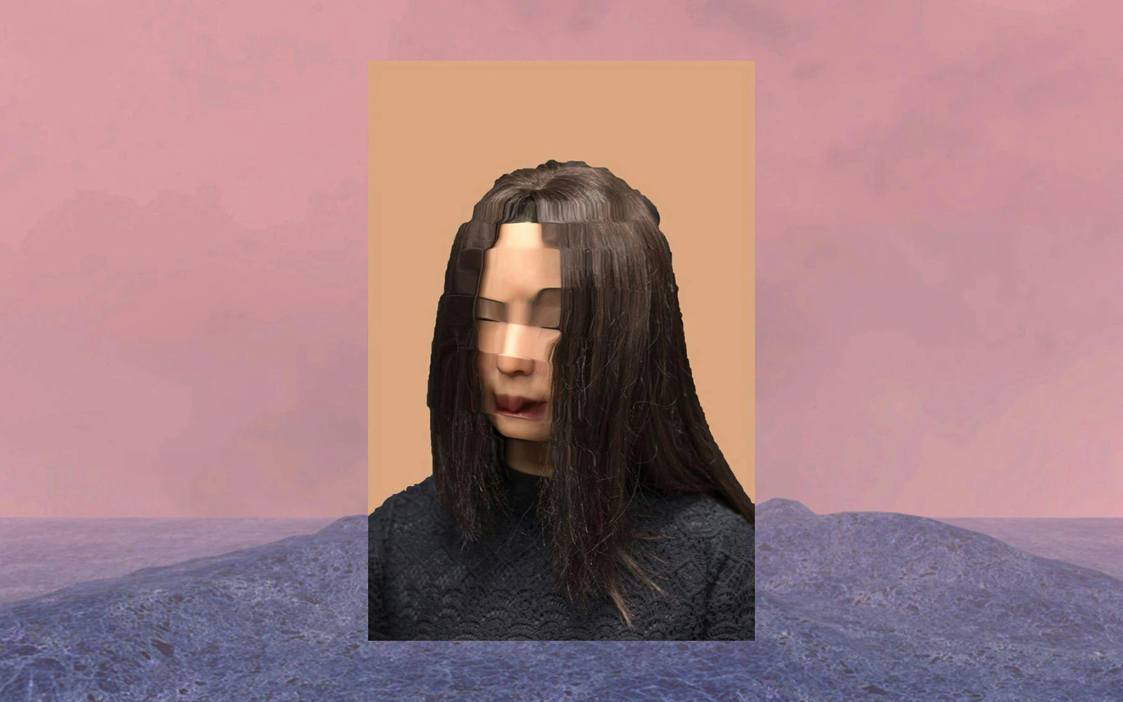 Distorted portrait at Carola Lampe: Tell Me What To See Exhibit, Fotografiska Berlin.