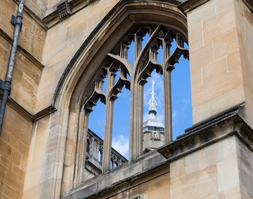 Gothic window detail at St. George's Chapel, Windsor Castle.