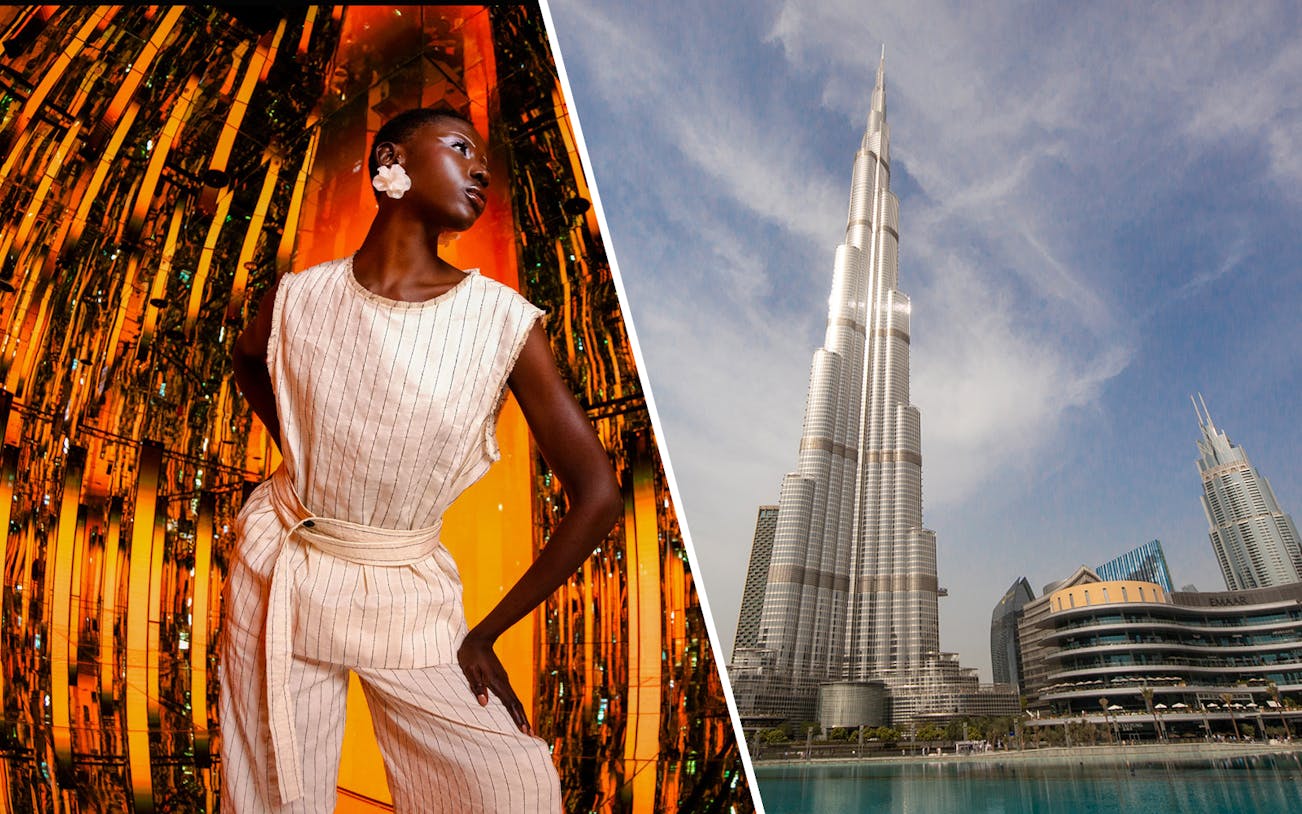 Burj Khalifa view from Level 124, Dubai skyline, AYA Universe combo tour.