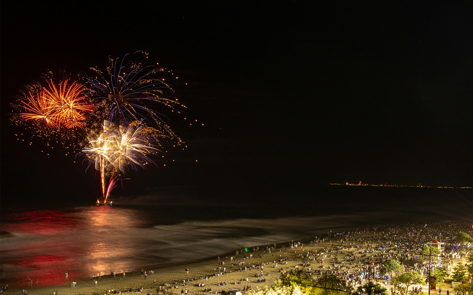 Beachfront new year eve fireworks, Gold Coast