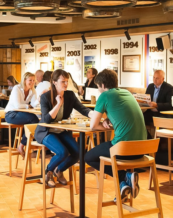 Visitors enjoying a tasting experience at the Slivovitz Museum.