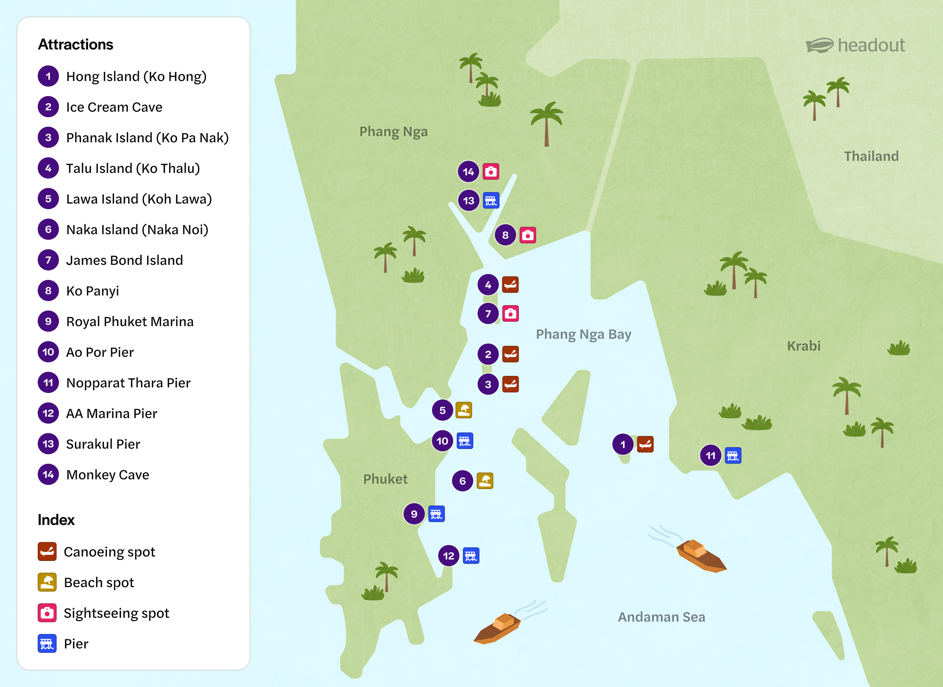 phang nga bay map