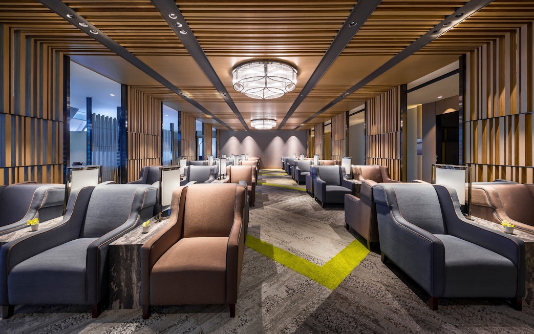 Plaza Premium Lounge seating area, Zone A, Taipei, Taiwan.