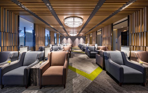 Plaza Premium Lounge seating area, Zone A, Taipei, Taiwan.