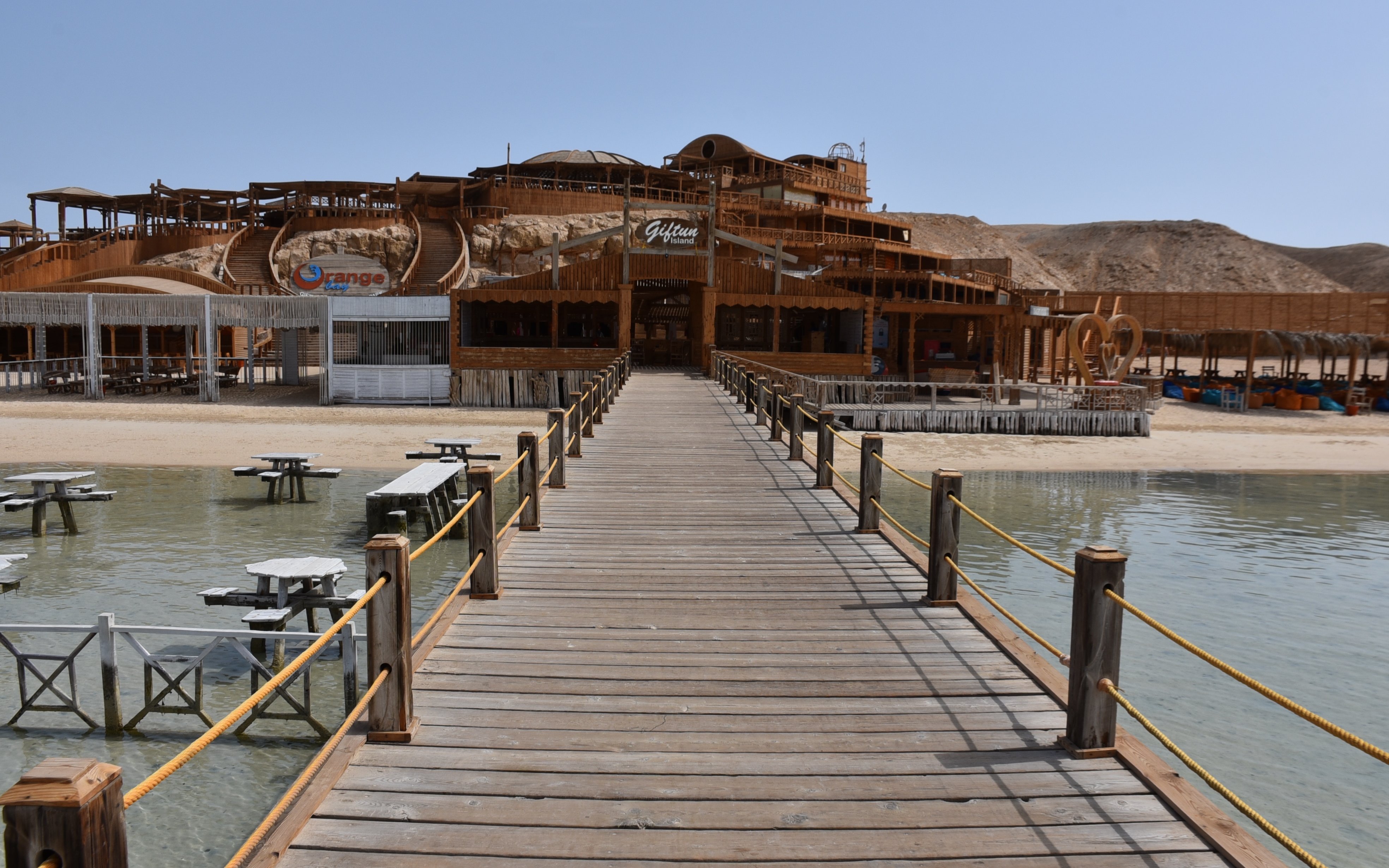Pier leading to Orange Bay on Giftun Island, Red Sea near Hurghada.