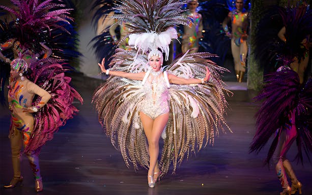 Performer in elaborate costume at Colosseum Show Pattaya.
