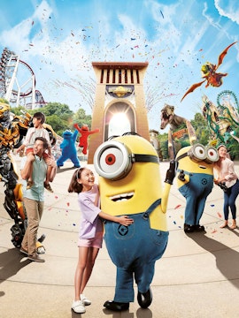 Visitors enjoying character meet-and-greet at Universal Studios Singapore, Resorts World Sentosa.