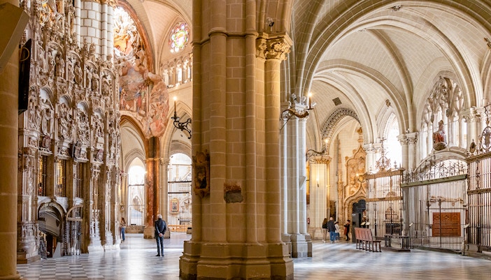 Visitors inside Toledo Cathedral on a Madrid to Toledo full day tour