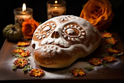 Pan de Muerto on the Dia de los Muertos in Mexico