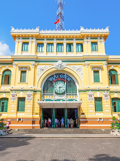 Saigon Central Post Office facade in Ho Chi Minh City, Vietnam.