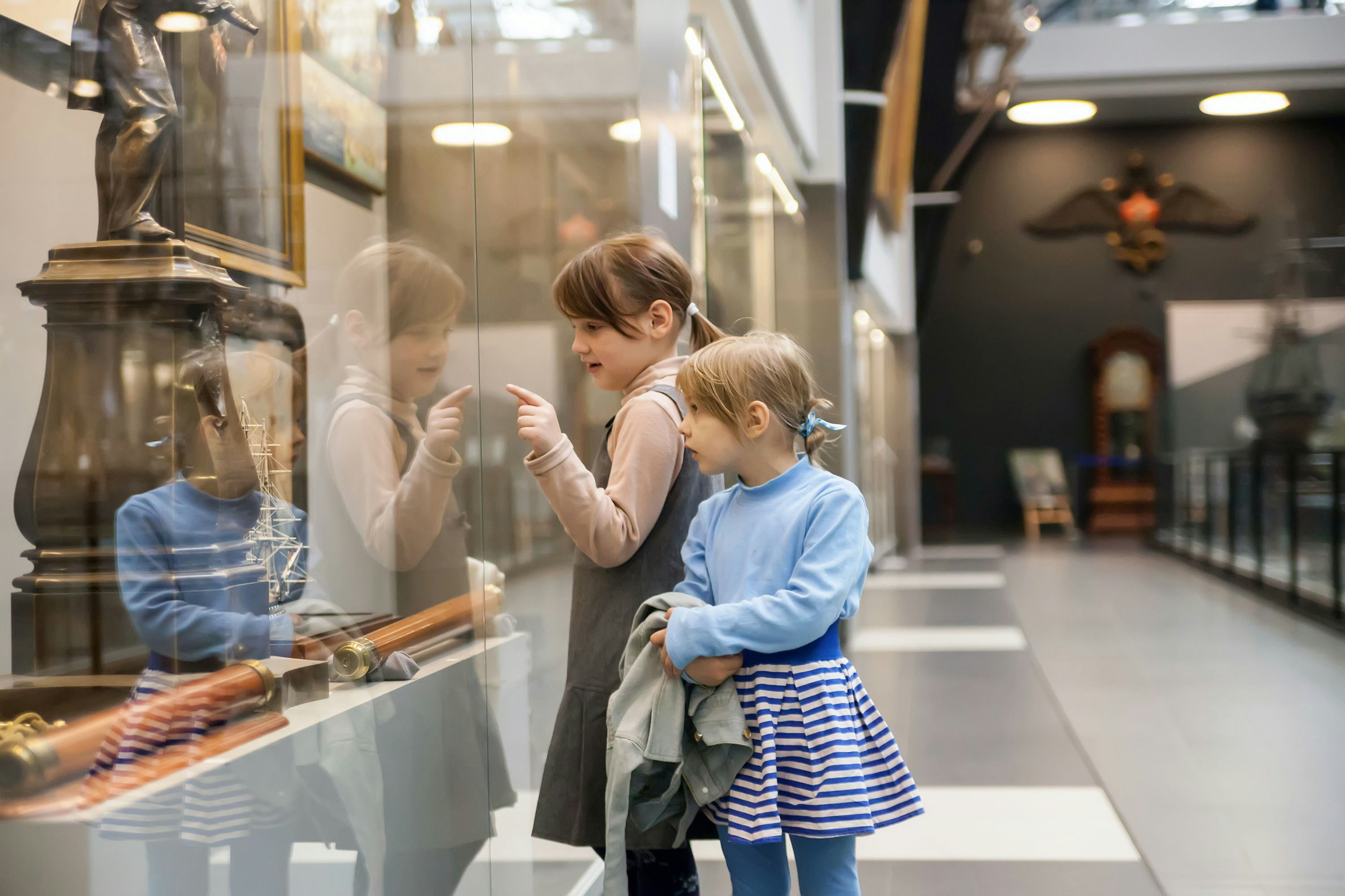Children exploring the exhibition at Schonbrunn Museum