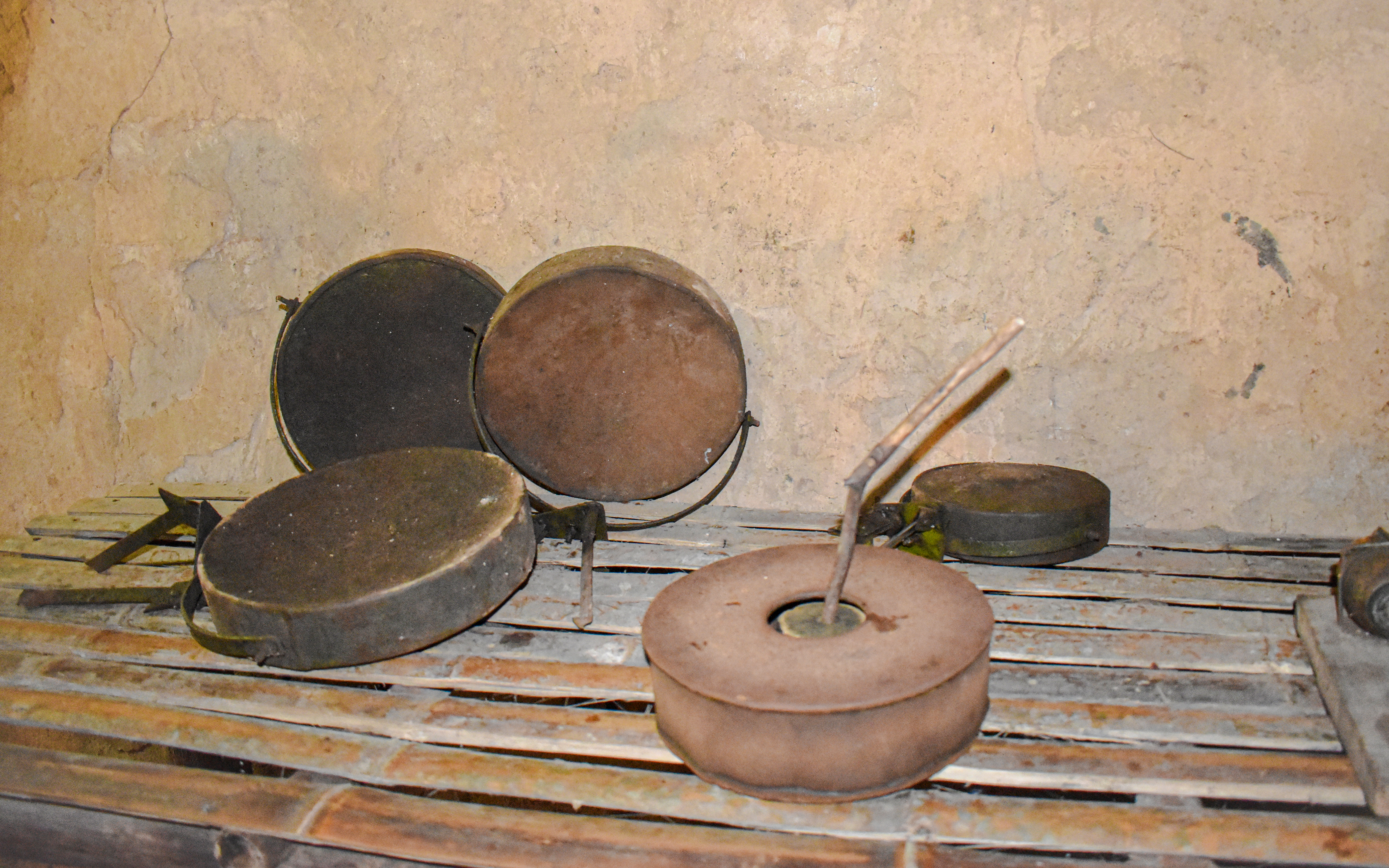 Vietnam War mines displayed at Cu Chi tunnels, highlighting historical underground systems.