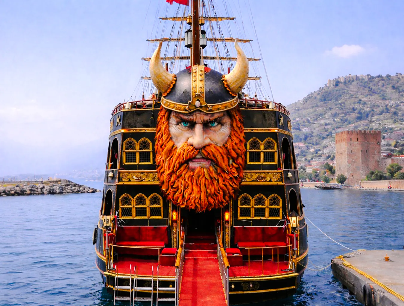 Alanya Pirate Boat Cruise with Lunch and Hotel Transfers