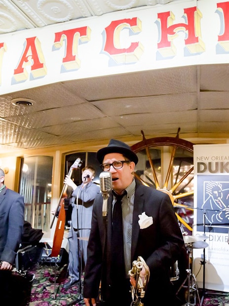 Dukes band performing on Steamboat Natchez in New Orleans.