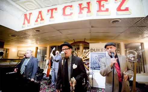 Dukes band performing on Steamboat Natchez in New Orleans.