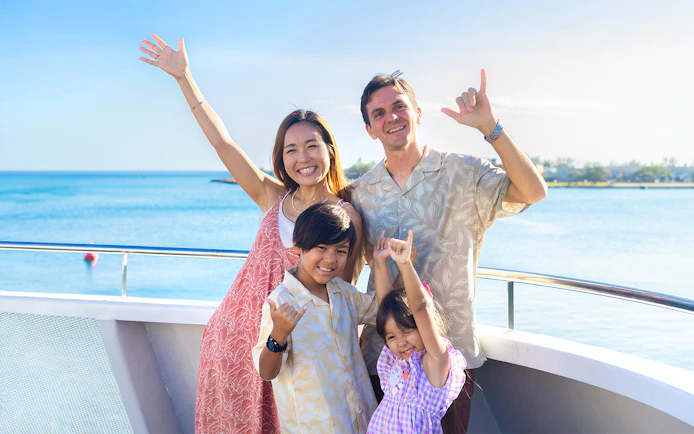 Family enjoying Star Independence Day Cruise in Hawaii.
