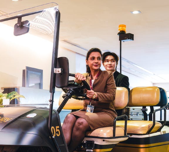 Buggy ride at Quayside VIP Lounge, Singapore Airport.