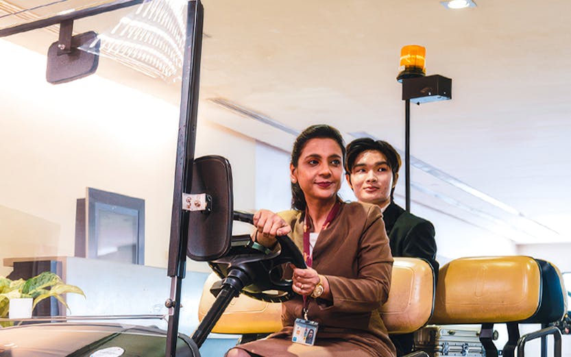 Buggy ride at Quayside VIP Lounge, Singapore Airport.
