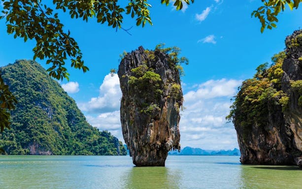 James Bond Island limestone rock formation in Phang Nga Bay, Thailand.