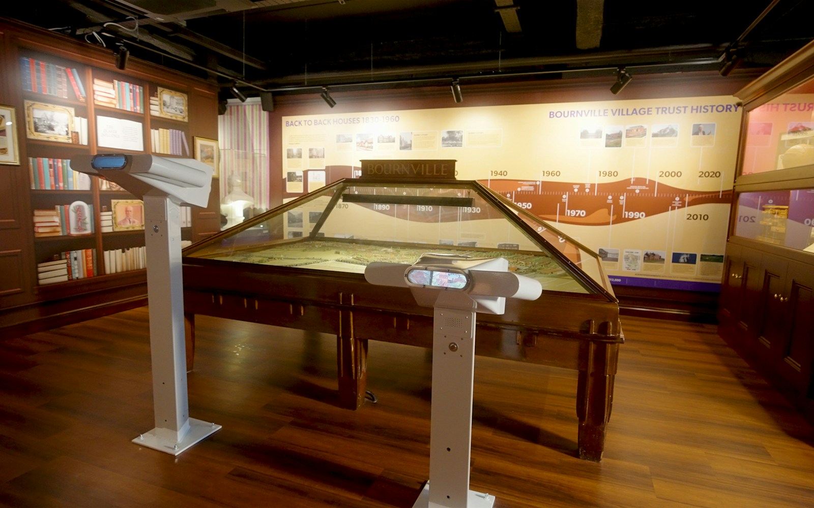 Interactive exhibit and timeline display at Cadbury World interiors, Bournville.