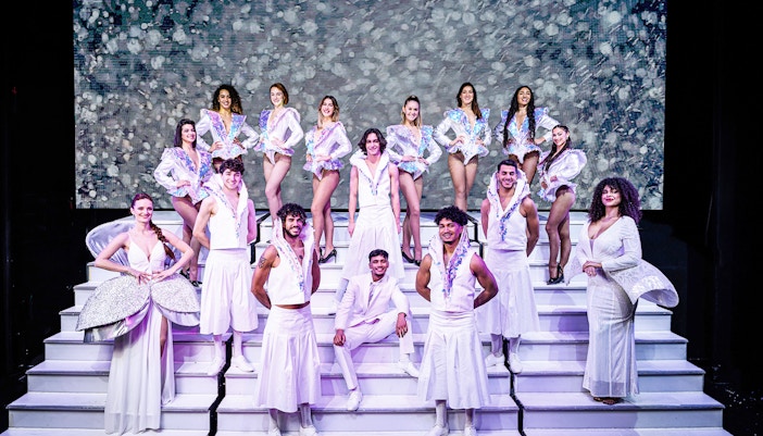 Cabaret dance performers on stage in Paris