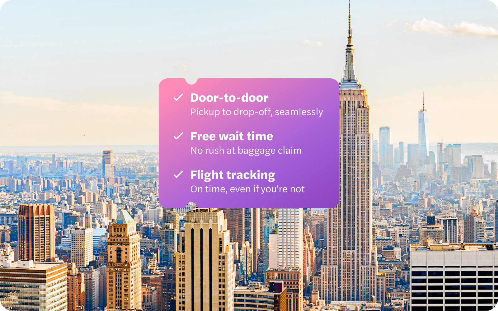 Skyline view from Top of The Rock with Empire State Building, New York City.